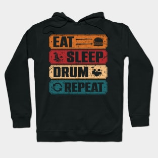 Drummer Eat Sleep Drum Repeat Drum Kit Musician Gifts Hoodie